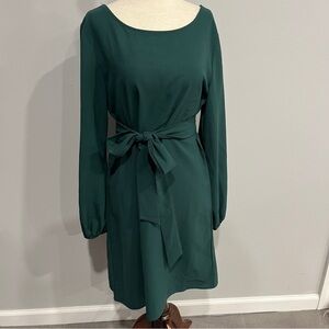 Emery Rose Short Long‎ Sleeve Green Dress with Tie Waist Medium